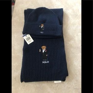 Polo Ralph Lauren Martini bear set scarf and hat